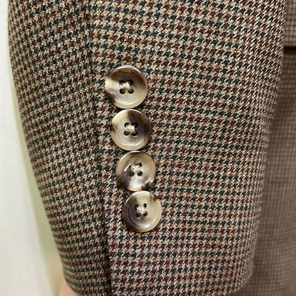 Handsome Nautica Men’s 40R Brown & Grey 100% Wool Sport Coat
